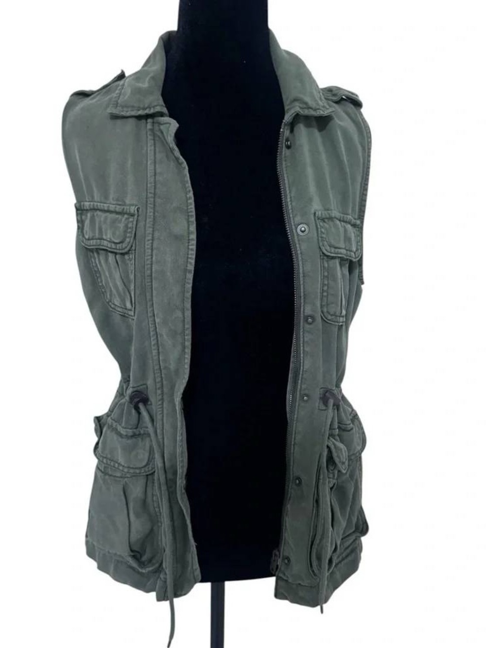 Olive Green Utility Vest Jacket - Unbranded